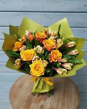 Букет цветов из:  Альстромерии и Розы #REPLACE_PRED# Борисоглебске