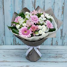 Букет цветов из:  Герберы, Альстромерии и Хризантемы в Борисоглебске