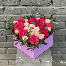 Цветочная композиция из Розы в коробке в Борисоглебске