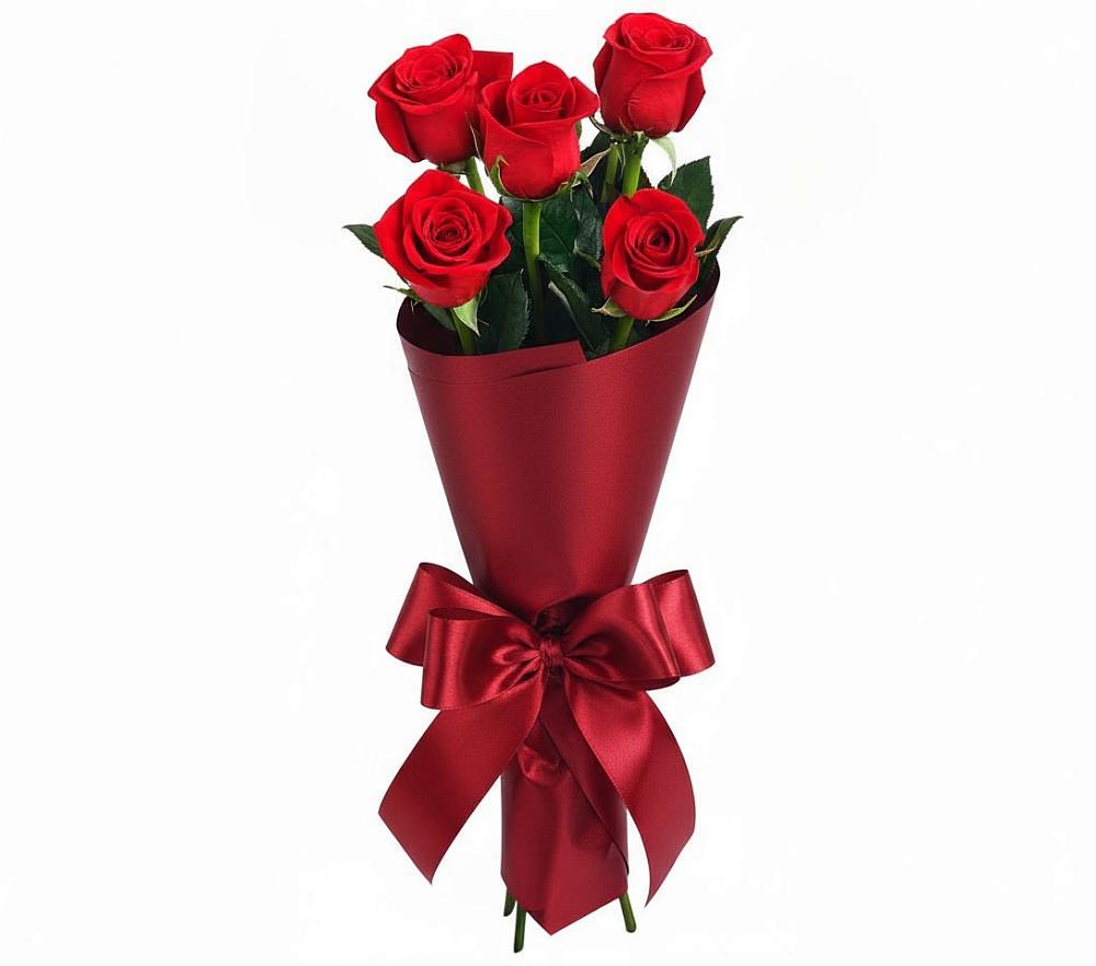 Букет 5 Красных роз Эдлесс Лав в Борисоглебске