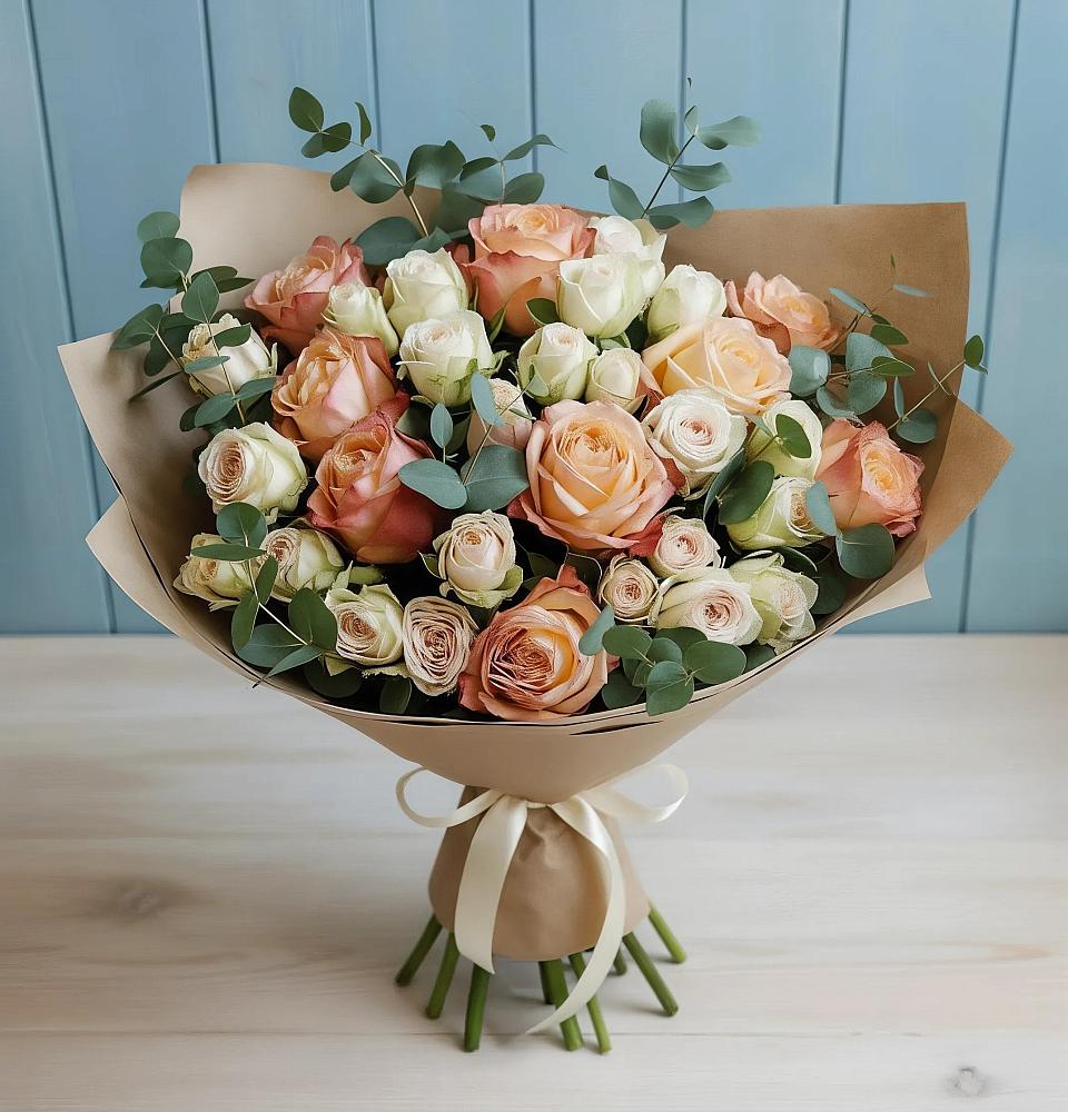 Букет цветов из: Альстромерии и Розы в Борисоглебске