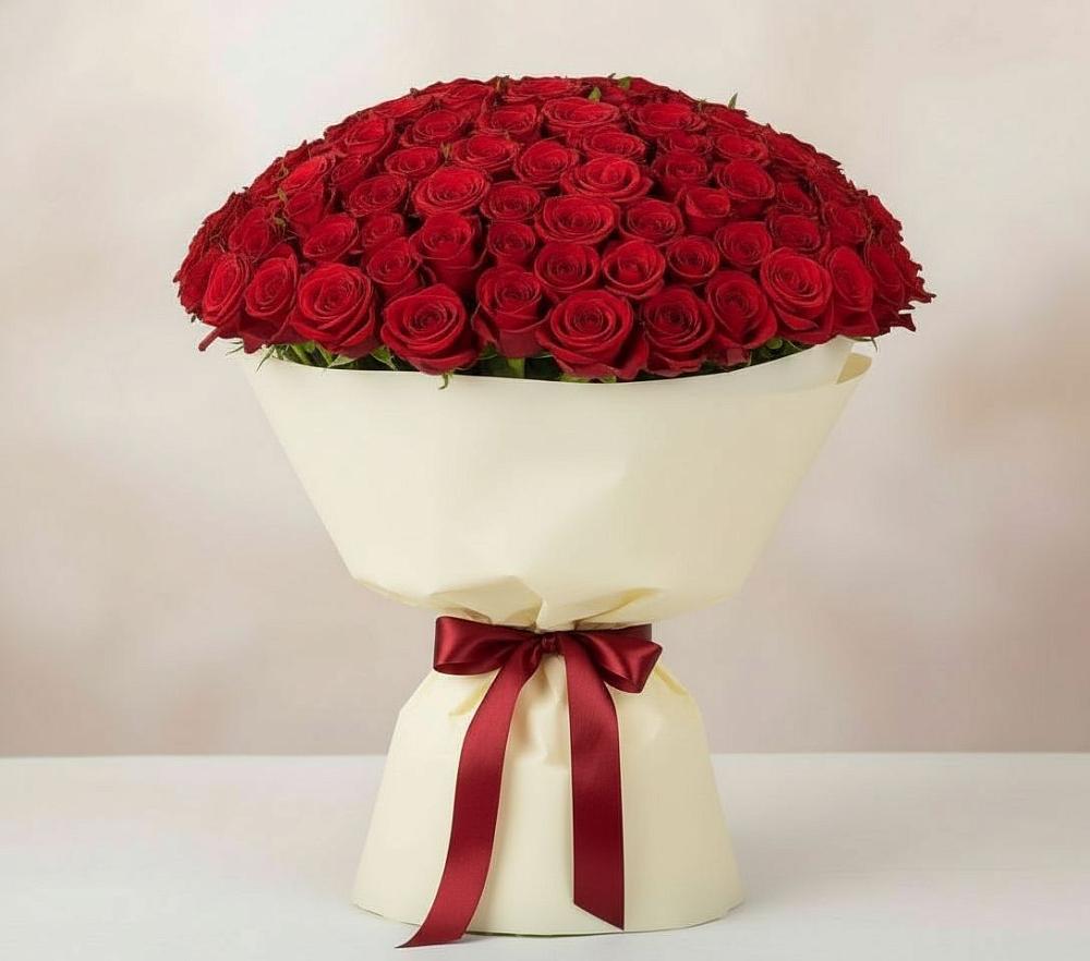 Букет 101 Красная роза Милано в Борисоглебске
