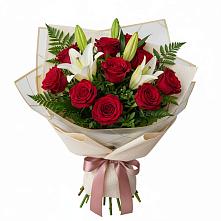 Букет цветов из:  Лилии и Розы в Борисоглебске