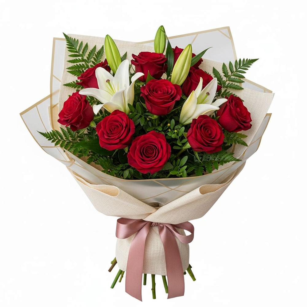 Букет цветов из: Лилии и Розы в Борисоглебске