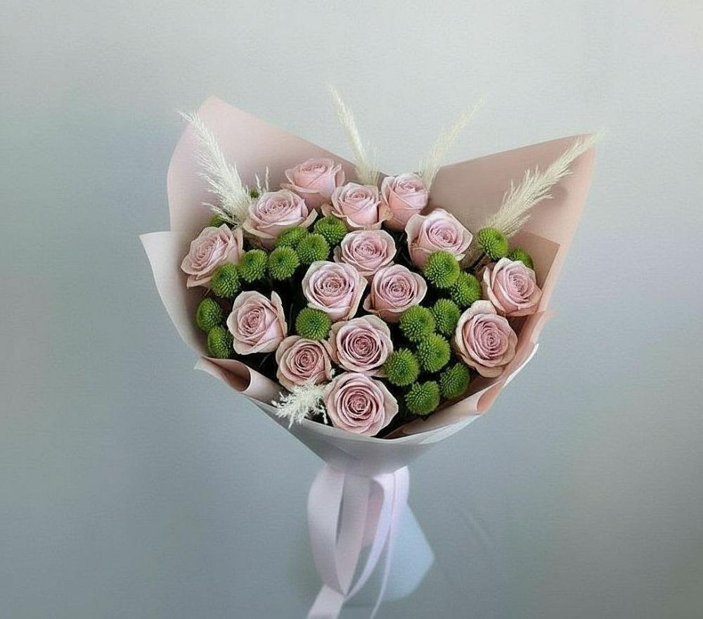 Букет цветов из: Розы и Хризантемы в Борисоглебске