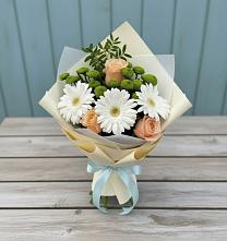 Букет цветов из:  Герберы, Розы и Хризантемы #REPLACE_PRED# Борисоглебске