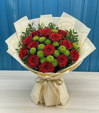 Букет цветов из:  Розы и Хризантемы в Борисоглебске